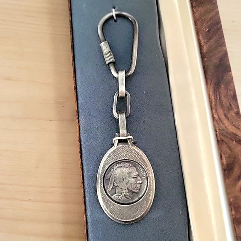 Pewter Buffalo Nickel Keychain - New